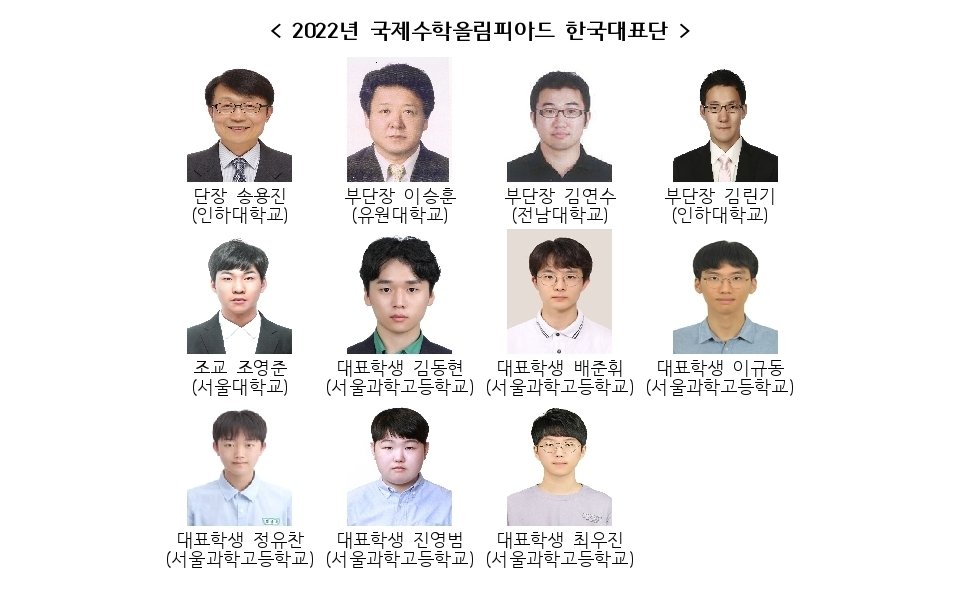 교양융합학부 이승훈 교수, 2022 국제수학올림피아드 부단장으로 한국 종합2위 견인